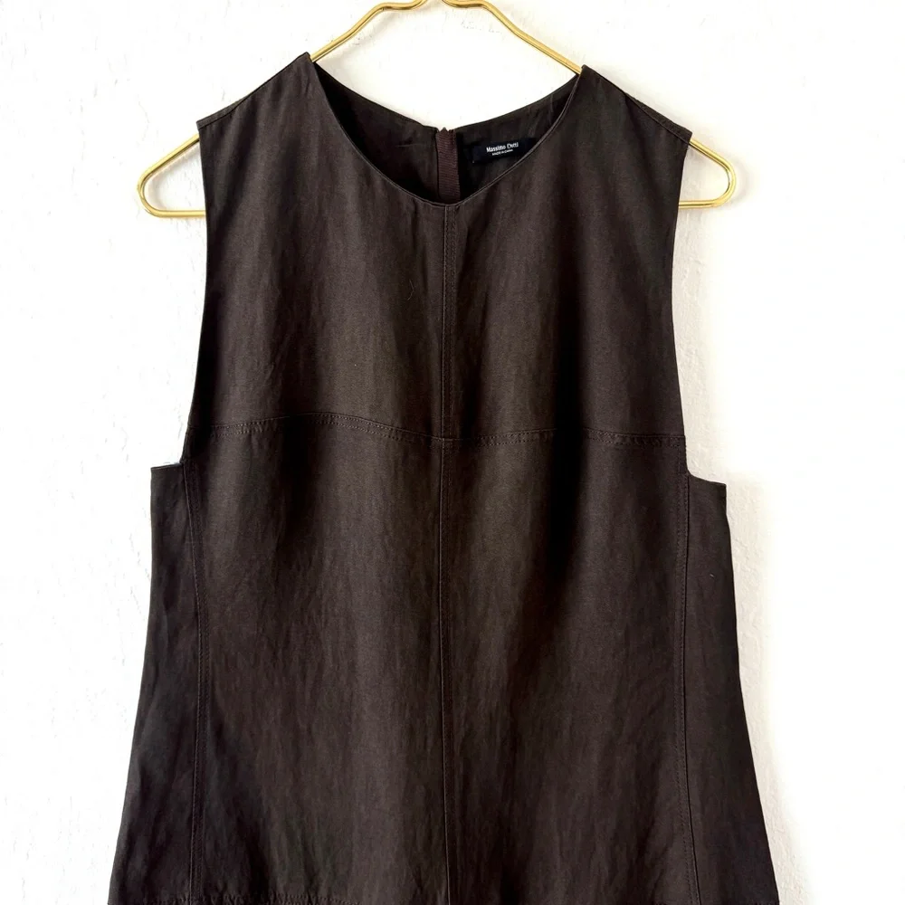 Massimo Dutti brown Linen Blend long dress model 6661 size 4